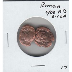 LOT OF 2 ROMAN COIN CIRCA 400 AD