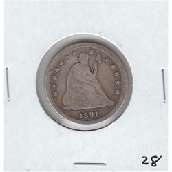 1891 SEATED QUARTER