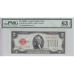 $2 1928 E RED SEAL PMG UNC 63 EPQ