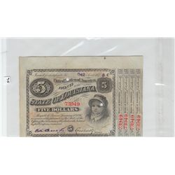 BABY BOND $5 1875 LOUISIANA