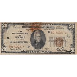 $20 FRBN 1929 BROWN SEAL ''NEW YORK''