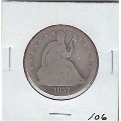 1857 O SEATED HALF DOLLAR SILVER