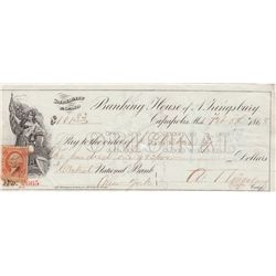 KINGSBURG 1868 WITH 2 CENT WASHINGTON STAMP