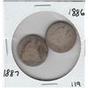 Image 1 : SILVER SEATED DIMES 1886 1887