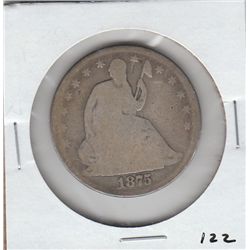 1875 SEATED HALF DOLLAR