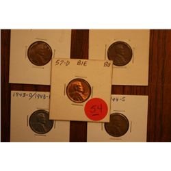 Lot Of 5 Error Pennies (Cherry Pickers Guide)