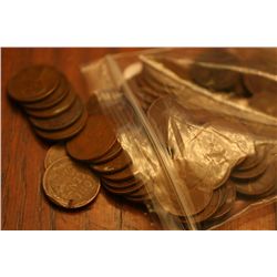 Lot Of 50 Wheatback Pennies