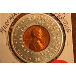 "Boston,Mass." Encased Penny