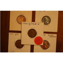 Lot Of 5 error Pennies (Cherry Pickers Guide)