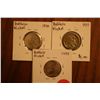 Image 1 : Lot Of 3 Buffalo Nickels (1930,1935,1937)