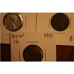 2 IndianHead & 1 Steel Penny