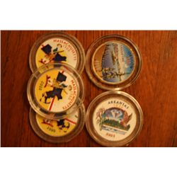 Lot Of 5 Enameled State Qtrs.