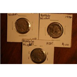 Lot Of 3 Buffalo Nickels