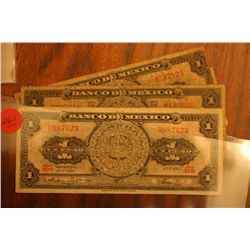 Lot Of 3 Banco De Mexico (1 Peso)