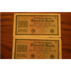 Lot Of 2 Reichsbanknote 1000