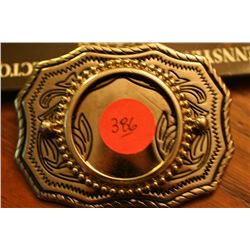 Belt Buckle " Holds A Silver Dollar"