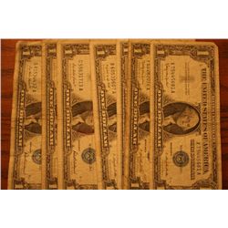 Lot Of 10 $1 Silver Certificates