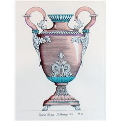 PORCELAIN ETCHING HAND COLORED MITRA LTD ED