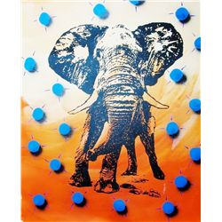 Sunset Elephant Canvas POP Art Original RARE LIQUIDATE