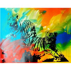 POP CANVAS TIGERS ORIGINAL ARTWORK SIGNED HUGE SALE