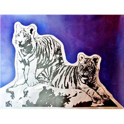 COLORFUL POP ART CANVAS ORIGINAL TIGERS ART SALE ONLY $99
