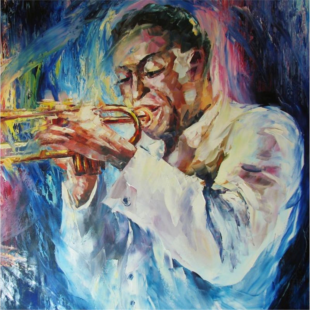 Louis Armstrong Original Signed Painting Canvas SALE