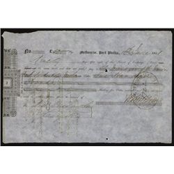 Melbourne, Port Phillip, 1851, 2nd of Exchange.