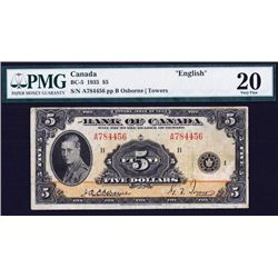 Bank of Canada, 1935 English Issue.
