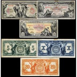 Canadian Bank of Commerce, 1935 Issue, Lot of 3 Notes.