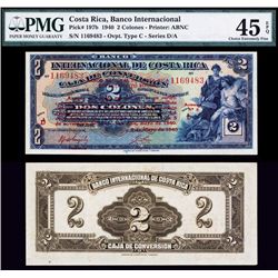 Banco Internacional De Costa Rica, 1940 Overprint Issue.