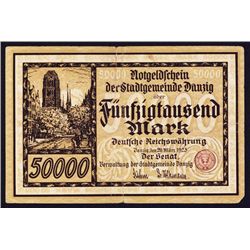 Senate of the Municipality - Free City 1919 Post WWI Inflation, 1923 First Issue.