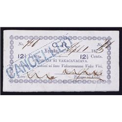 C.R. - Vakacavacava, 1872-73 Fractional Tax Note Issue.
