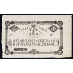 Fiji, 1872 Treasury Note Issue Banknote.