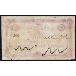 Fiji, 1872 Treasury Note Issue.