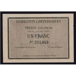 Guadeloupe Et Dependances, Tresor Colonial, 1884 Issue.