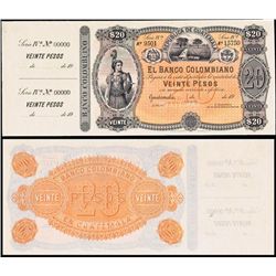 El Banco Colombiano, 1879-1901 Issue Specimen.