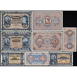 Islands Banki, Unique Presentation Set, 1904 Issue, Prepared for Mr. P.O.A. Andersen of 4 Color Tria