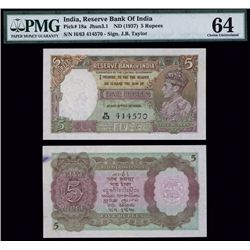 Reserve Bank of India, ND (1937) Issue.