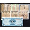 Image 1 : Allied Military Currency, Series 1943 & 1943 A, Lot of 10 Notes.