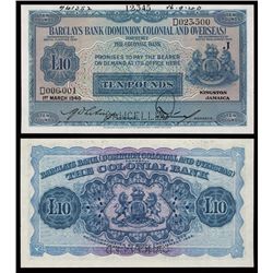 Barclays Bank (Dominion, Colonial and Overseas) Specimen Banknote.