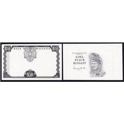 Bank Negara Malaysia, 1972-76 Issue Progress Proof Banknote.
