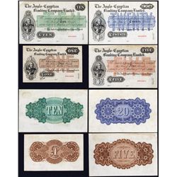 Anglo-Egyptian Banking Company Limited, 1886 Issue, Specimen Set of 4 Notes In Unlisted Paper Colors