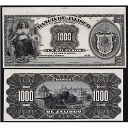 El Banco De Jalisco Proof Banknote.