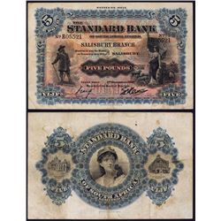 Standard Bank of South Africa Limited, Salisbury Branch, 1916 Issue Banknote.