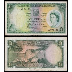 Bank of Rhodesia and Nyasaland, 1961 Issue.
