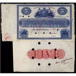 Union Bank of Scotland, Ltd, Archival Specimen, 1905-06 Issue.