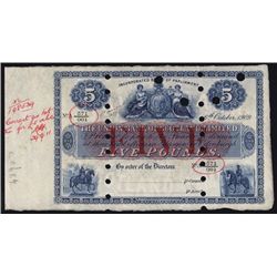 Union Bank of Scotland, Ltd, Archival Specimen, 1905-06 Issue.