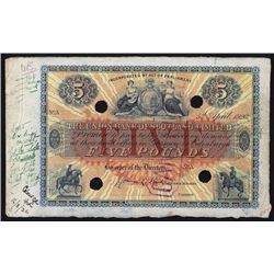 Union Bank of Scotland, Ltd, Archival Specimen, 1921-23 Issue.