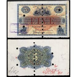 Union Bank of Scotland, Ltd, Archival Specimen, 1921-23 Issue.