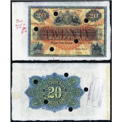 Union Bank of Scotland, Ltd, Archival Specimen, 1921-23 Issue.